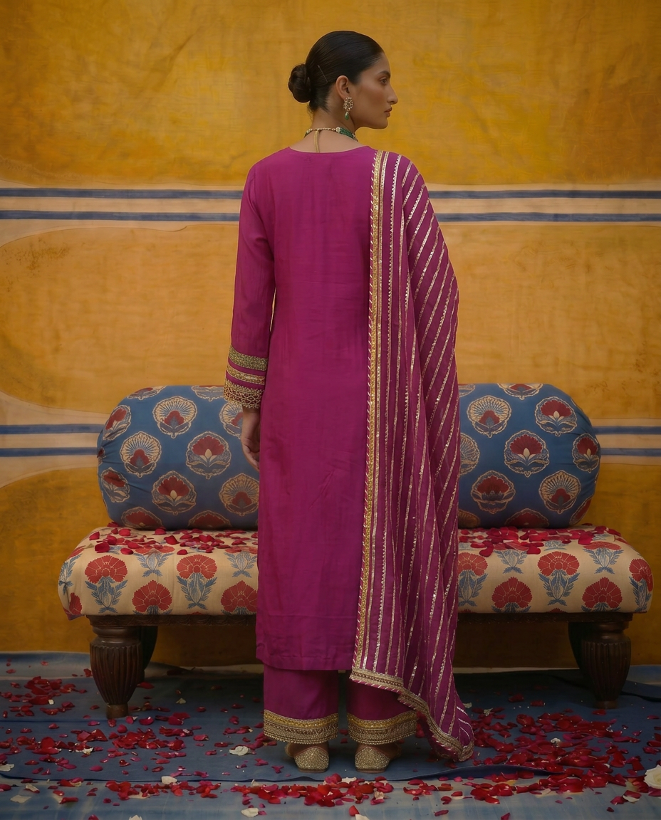 Fuchsia Mehfil kurta set