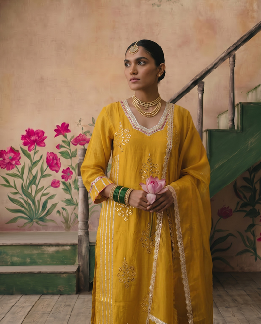 Mustard Yellow Gota Set