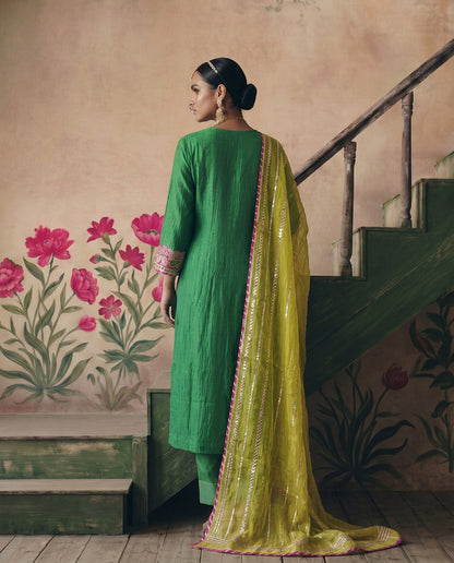 Emerald Green all over gota jaal Set