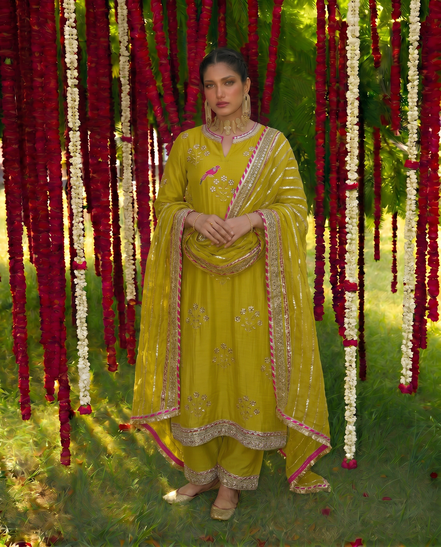 Lime Mehfil kurta set