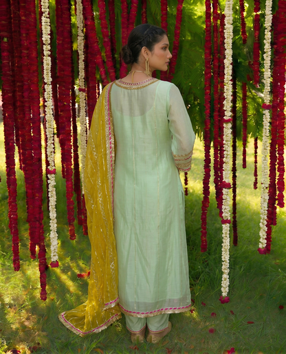 Mint Green All over gota Boota Set