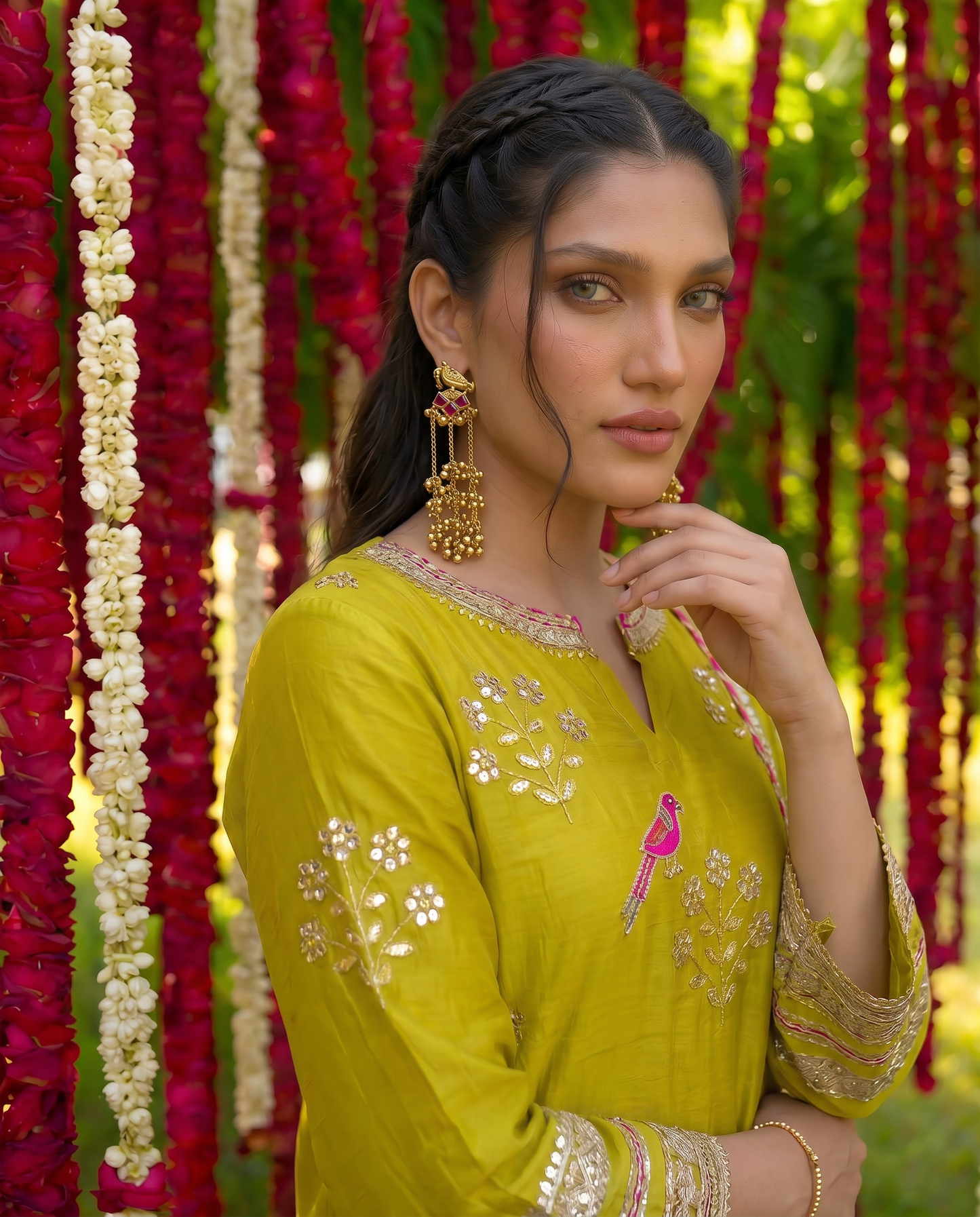 Lime Mehfil kurta set