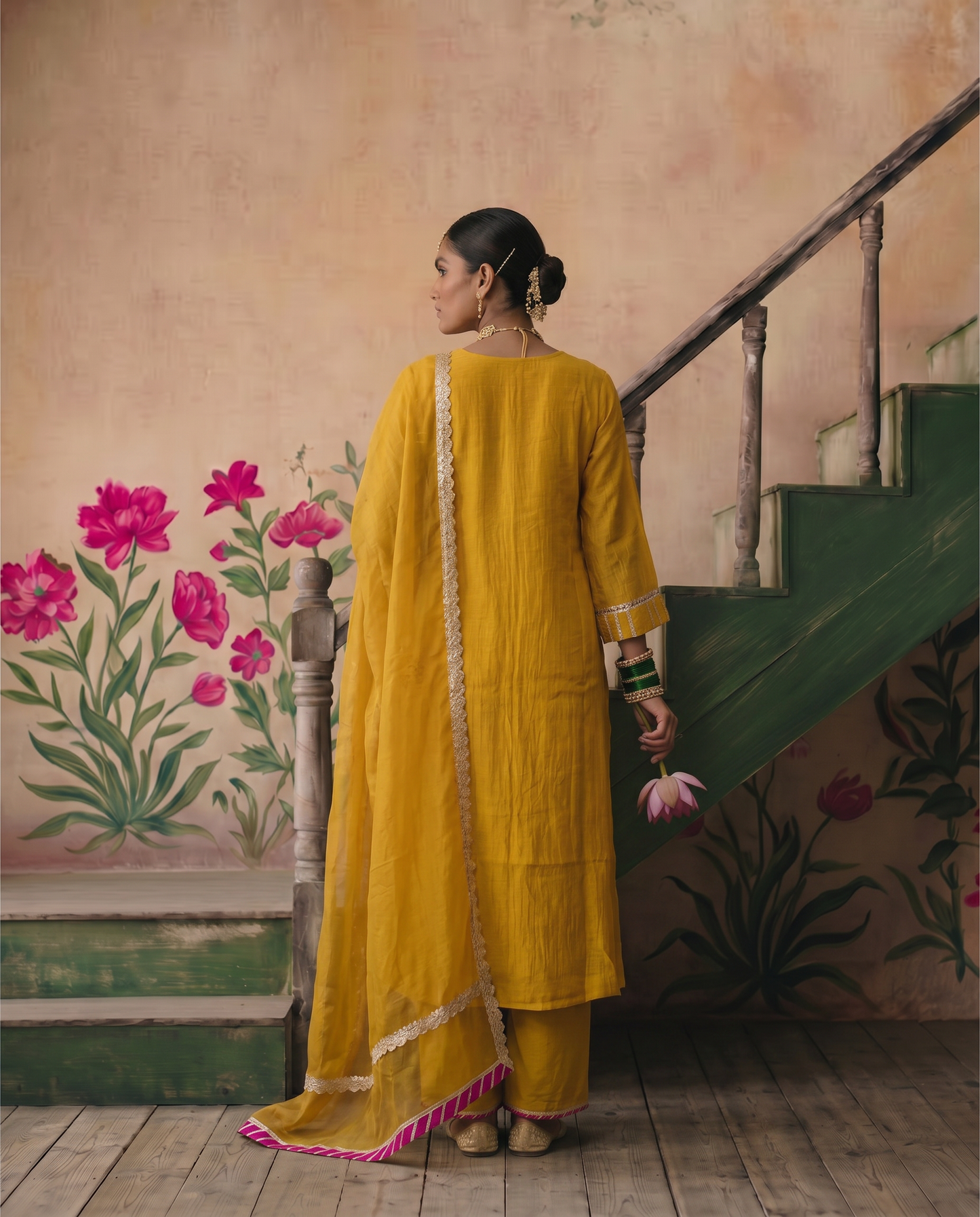Mustard Yellow Gota Set