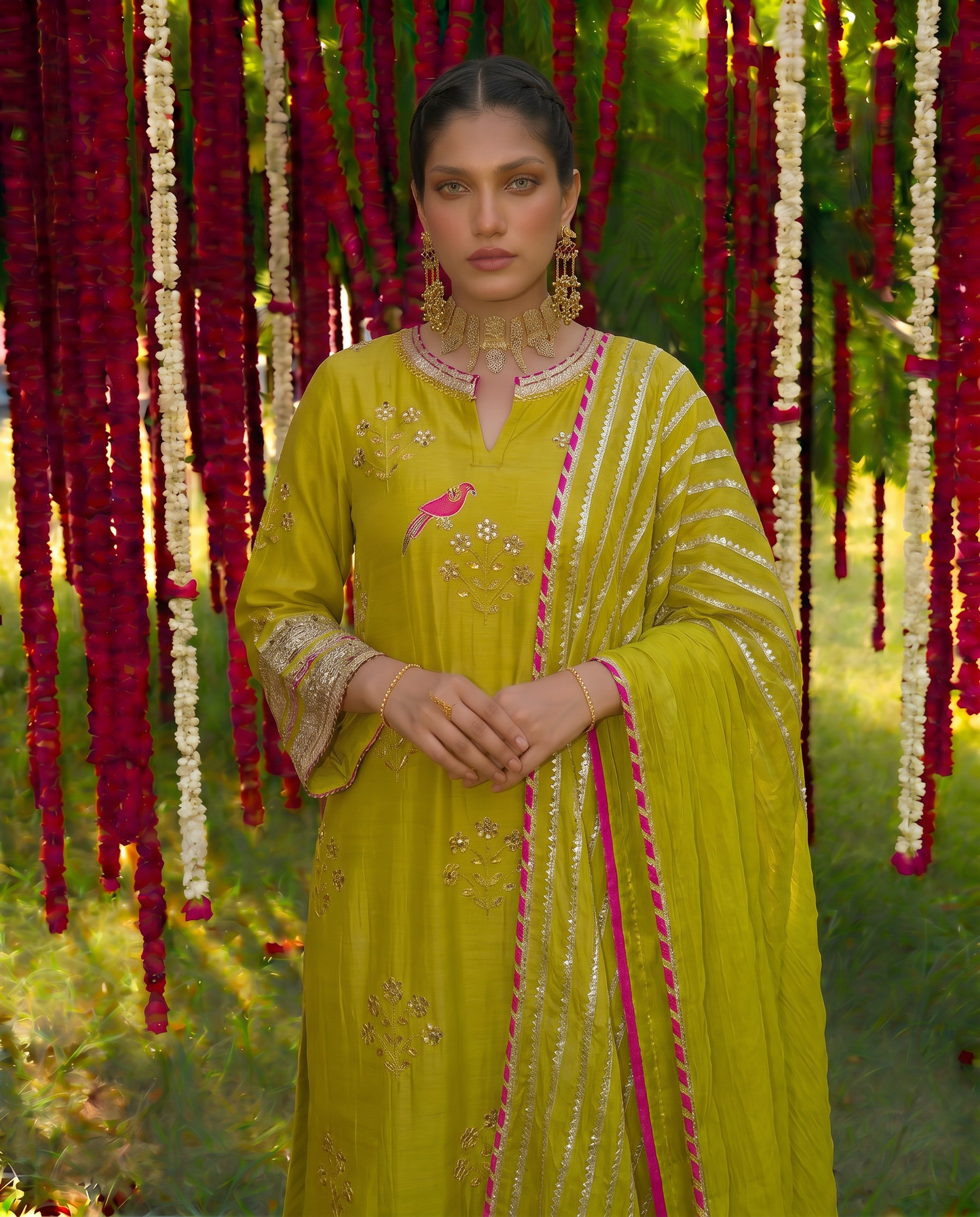 Lime Mehfil kurta set