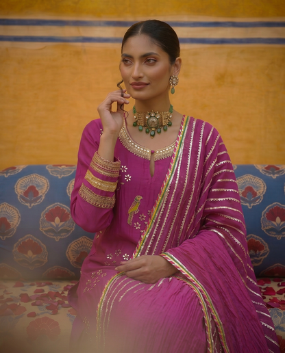 Fuchsia Mehfil kurta set