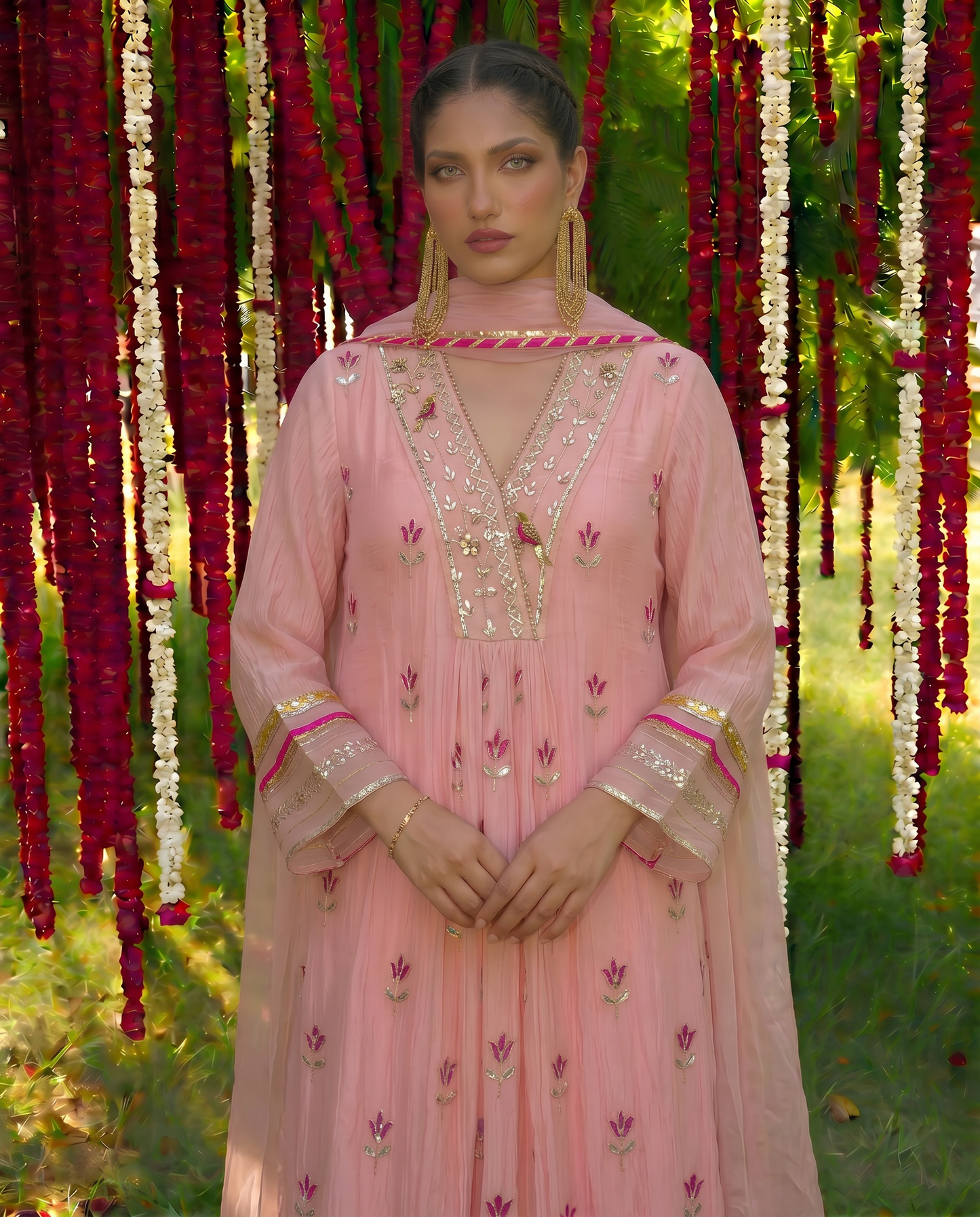 Pink Petal Gota kurta Set
