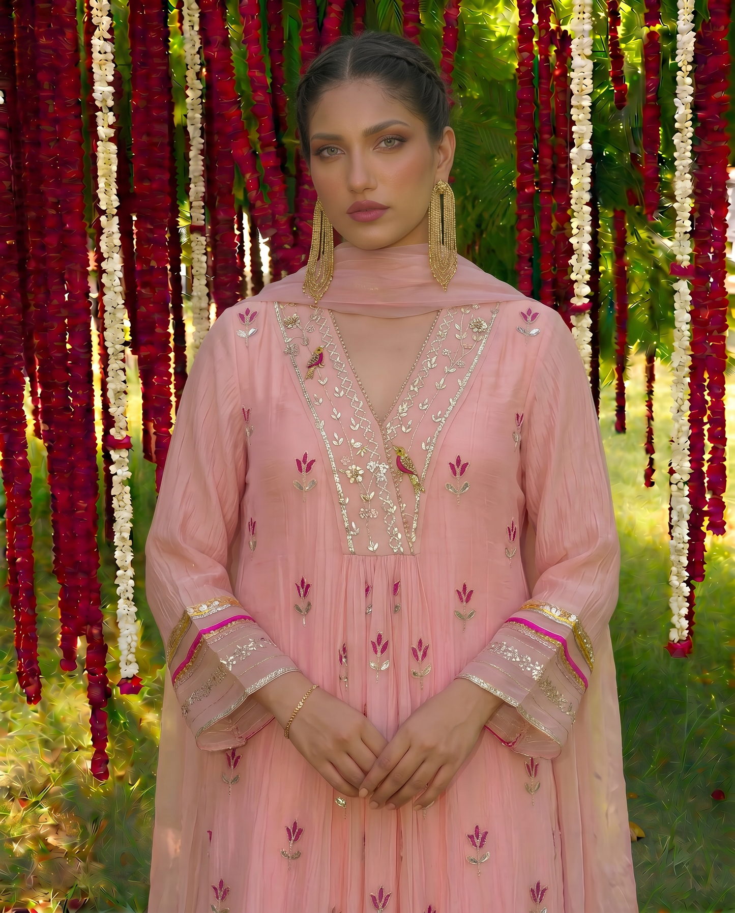 Pink Petal Gota kurta Set