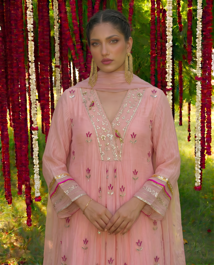 Pink Petal Gota kurta Set