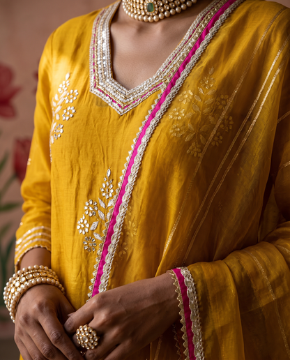 Mustard Yellow Gota Set