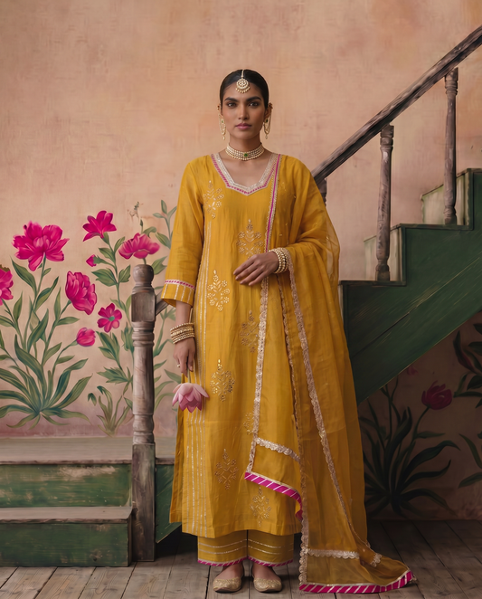 Mustard Yellow Gota Set