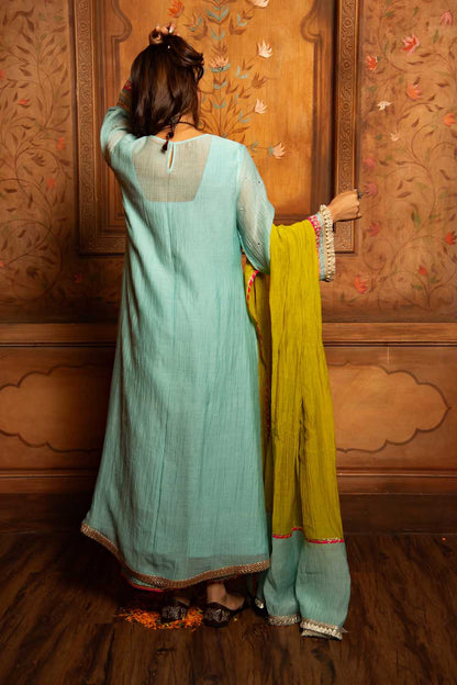 Aqua Blue shrinathji kurta Set