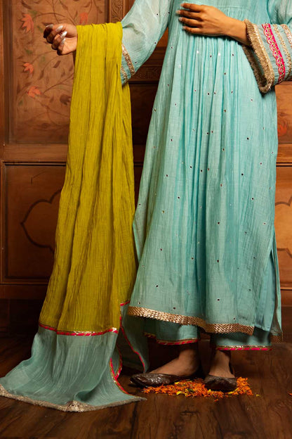Aqua Blue shrinathji kurta Set