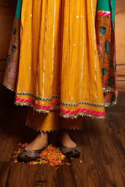 Mustard Yellow radha kishan Set