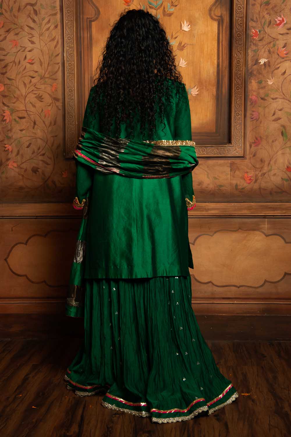 Emerald Green kurta with Skirt
