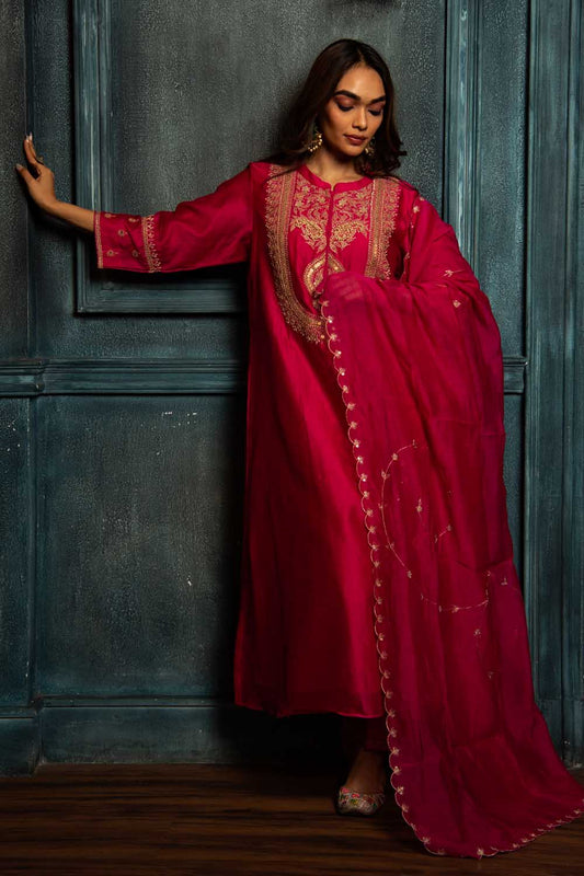 Rani Pink dori Kurta Set