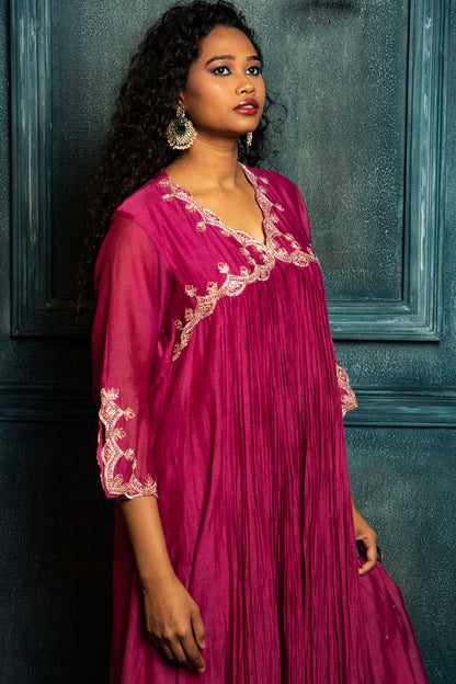 Magenta Bloom Kurta Set