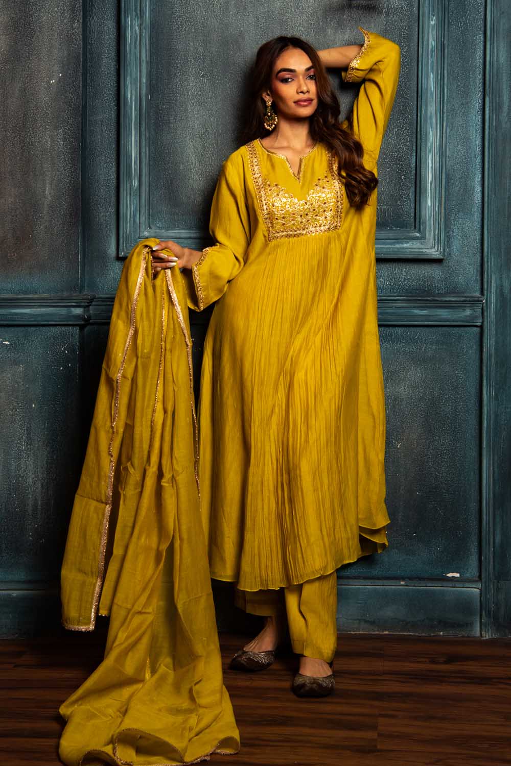 Royal Mustard nakshi Kurta Set