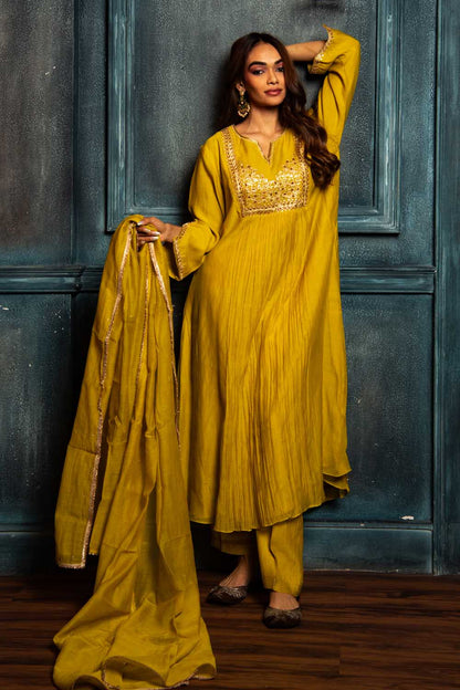Royal Mustard nakshi Kurta Set