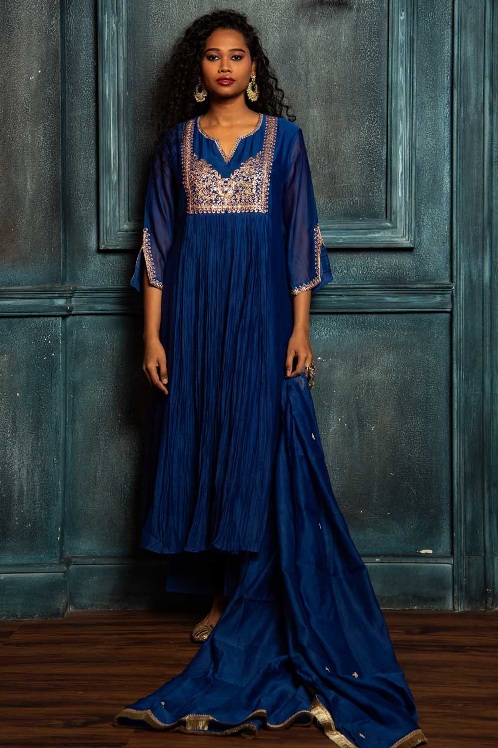 Royal Blue nakshi Kurta Set