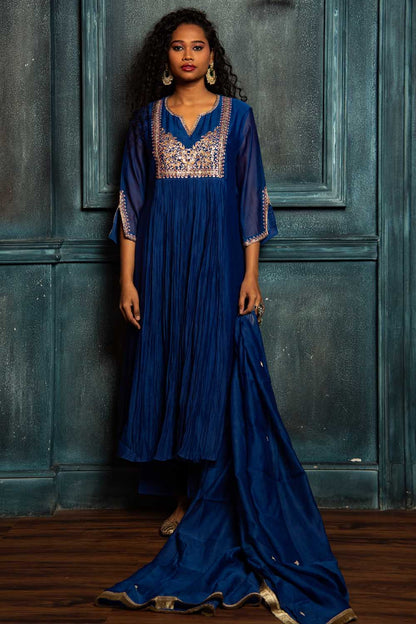 Royal Blue nakshi Kurta Set