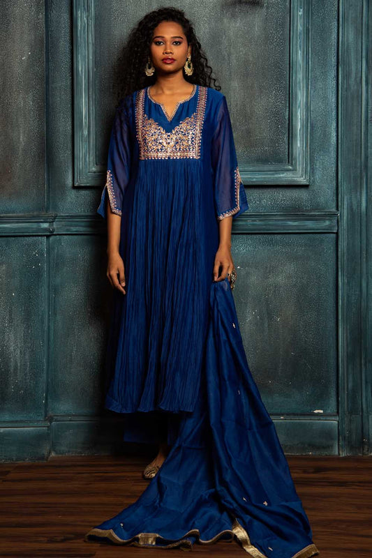 Royal Blue nakshi Kurta Set