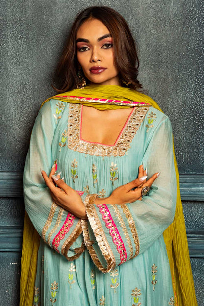 Light Blue All Over Gota Boota set