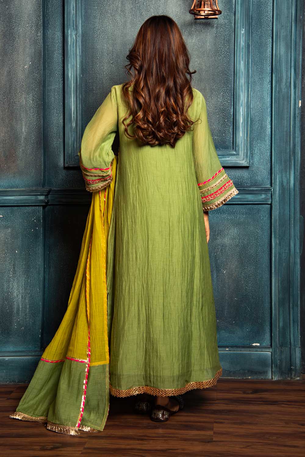 Olive Green bird kurta Set